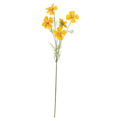 Ramura decorativa flori, galben, 78 cm, Cosmea - SIMONA'S COLLECTION