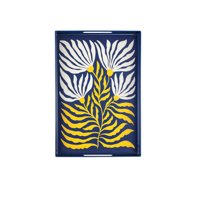 Tava decorativa, M, albastru, Florigrafia - SIMONA'S COLLECTION