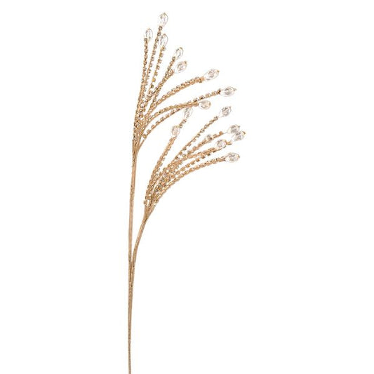Ramura decorativa cu perle, auriu, Zirael, 78 cm - Simona's Christmas