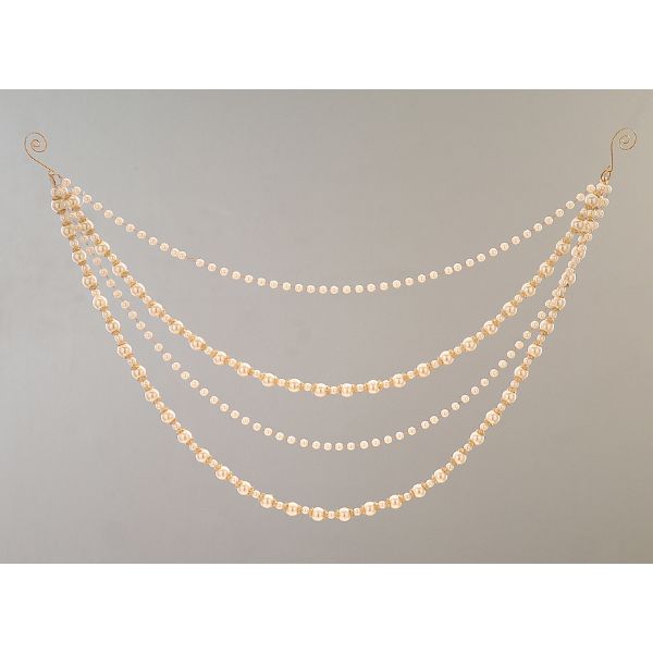 Ghirlanda decorativa cu perle, auriu, 60 cm, Clementine - Simona's Christmas