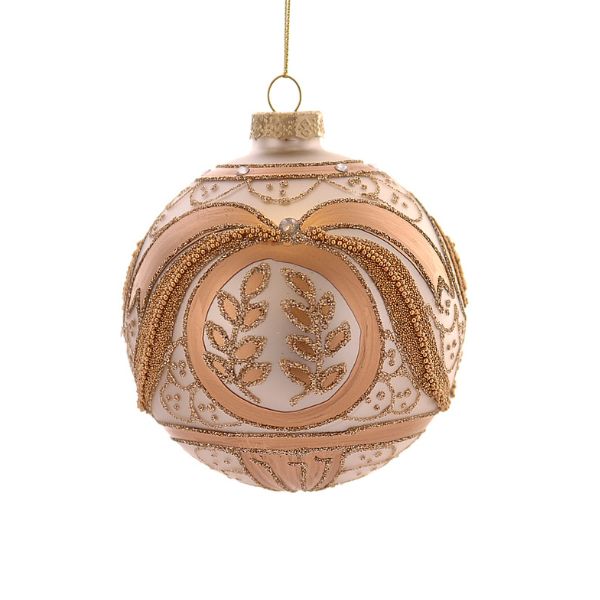 Glob din sticla, crem, 10 cm, Muddasir - Simona's Christmas