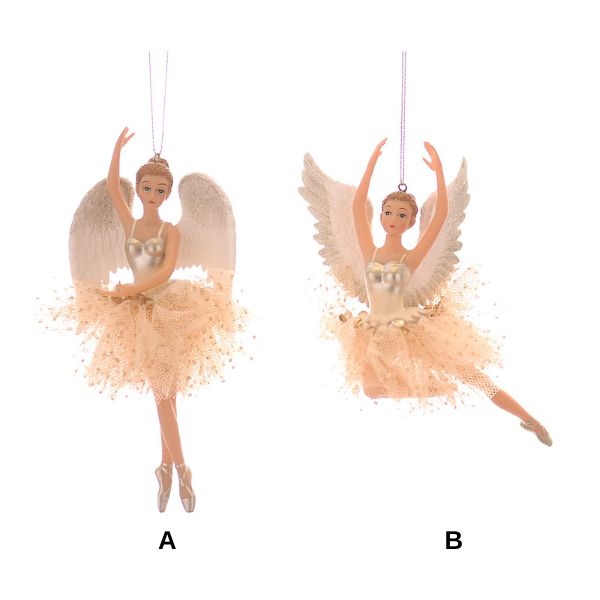 Ornament pentru brad inger, 11.4 cm, sampanie - Simona's Christmas