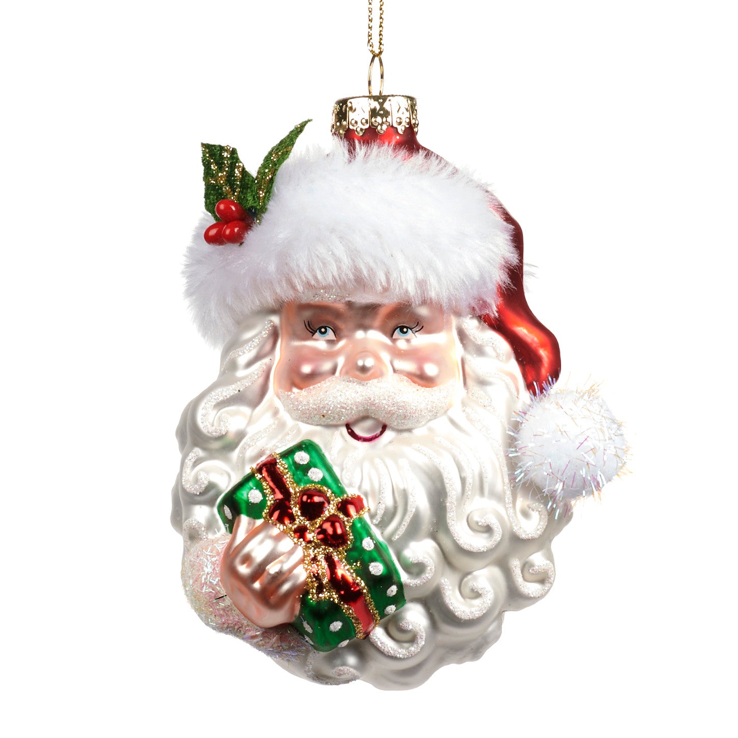 Ornament Mos Craciun, alb, 11.5 cm - SIMONA'S Christmas