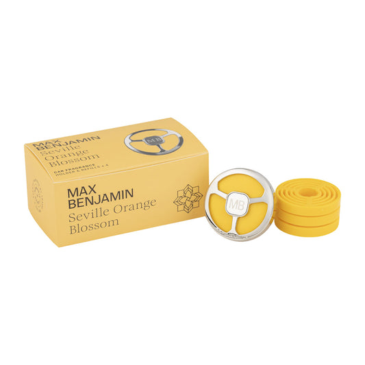 Aromatizator pentru masina cu 4 rezerve, Seville Orange Blossom, Car Fragrance - MAX BENJAMIN