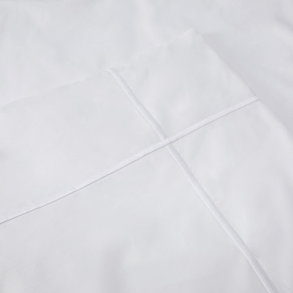 Lenjerie de pat 180x200, percal, 4 piese, Athena Blanc - YVES DELORME