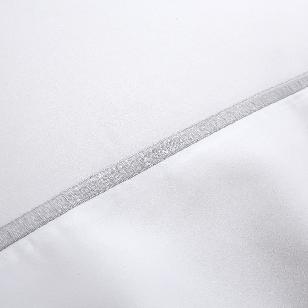 Lenjerie de pat 180x200, percal, 4 piese, Athena Silver - YVES DELORME