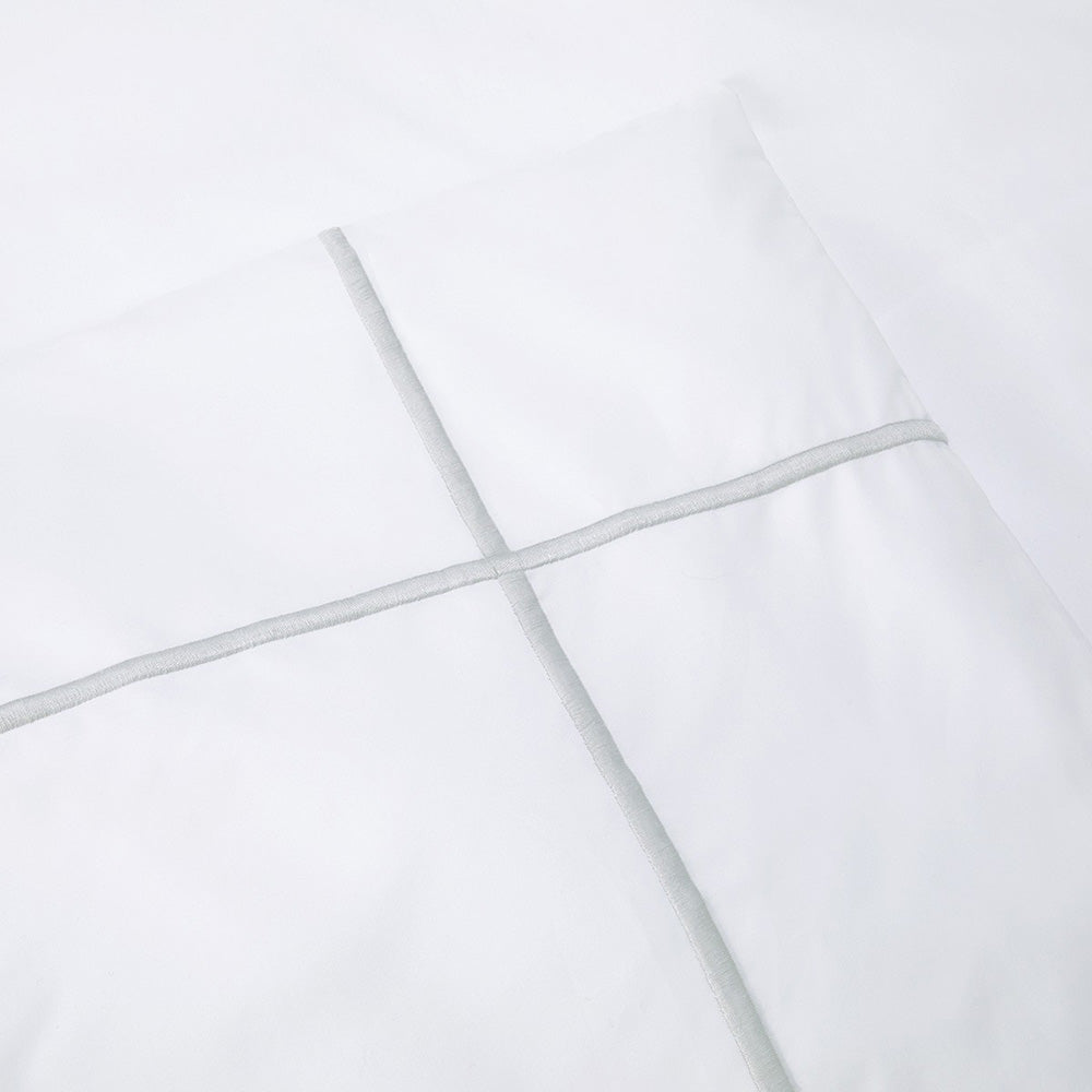 Lenjerie de pat 180x200, percal, 4 piese, Athena Silver - YVES DELORME