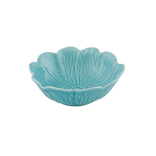 Bol ceramic albastru, 17 cm, Flora - BORDALLO PINHEIRO