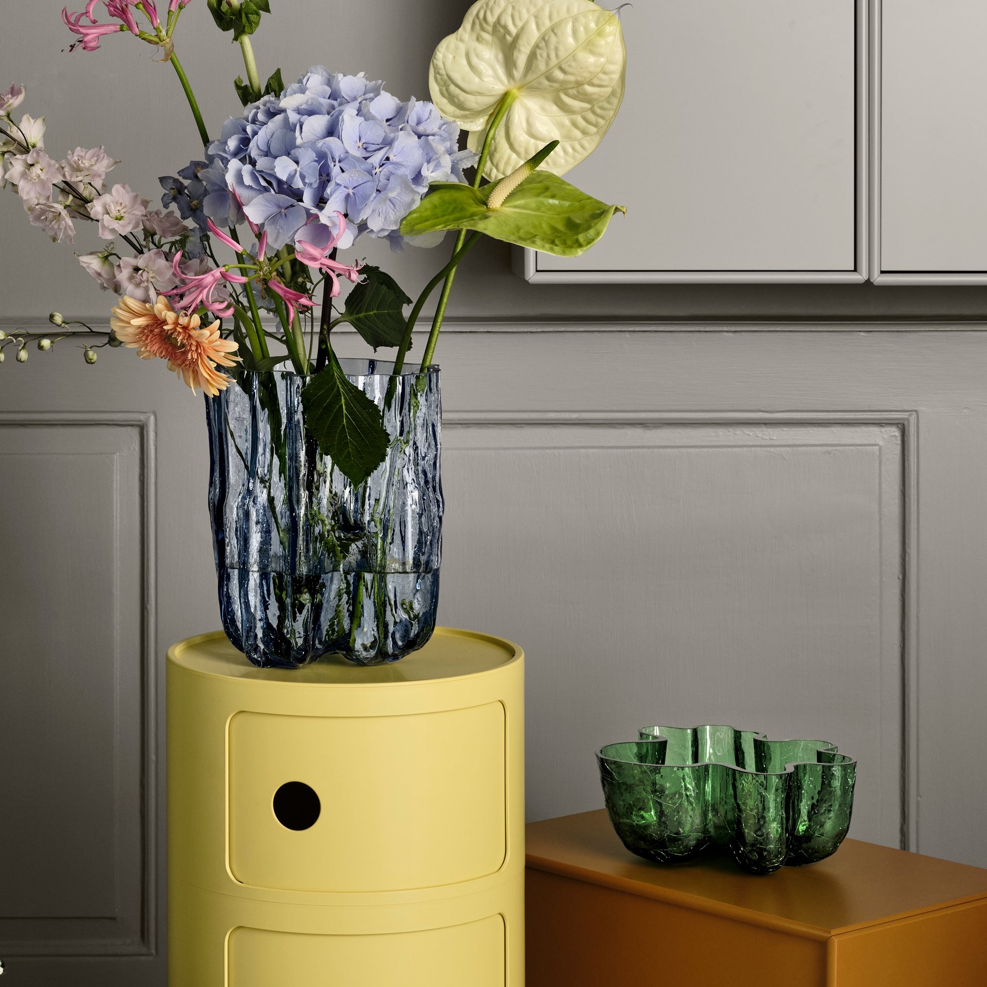 Bol decorativ, Green, 25 cm, Crackle by Asa Jungnelius - KOSTA BODA