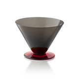 Set 6 boluri din sticla, gri/rosu, 13 cm, Salicornia - SALVIATI