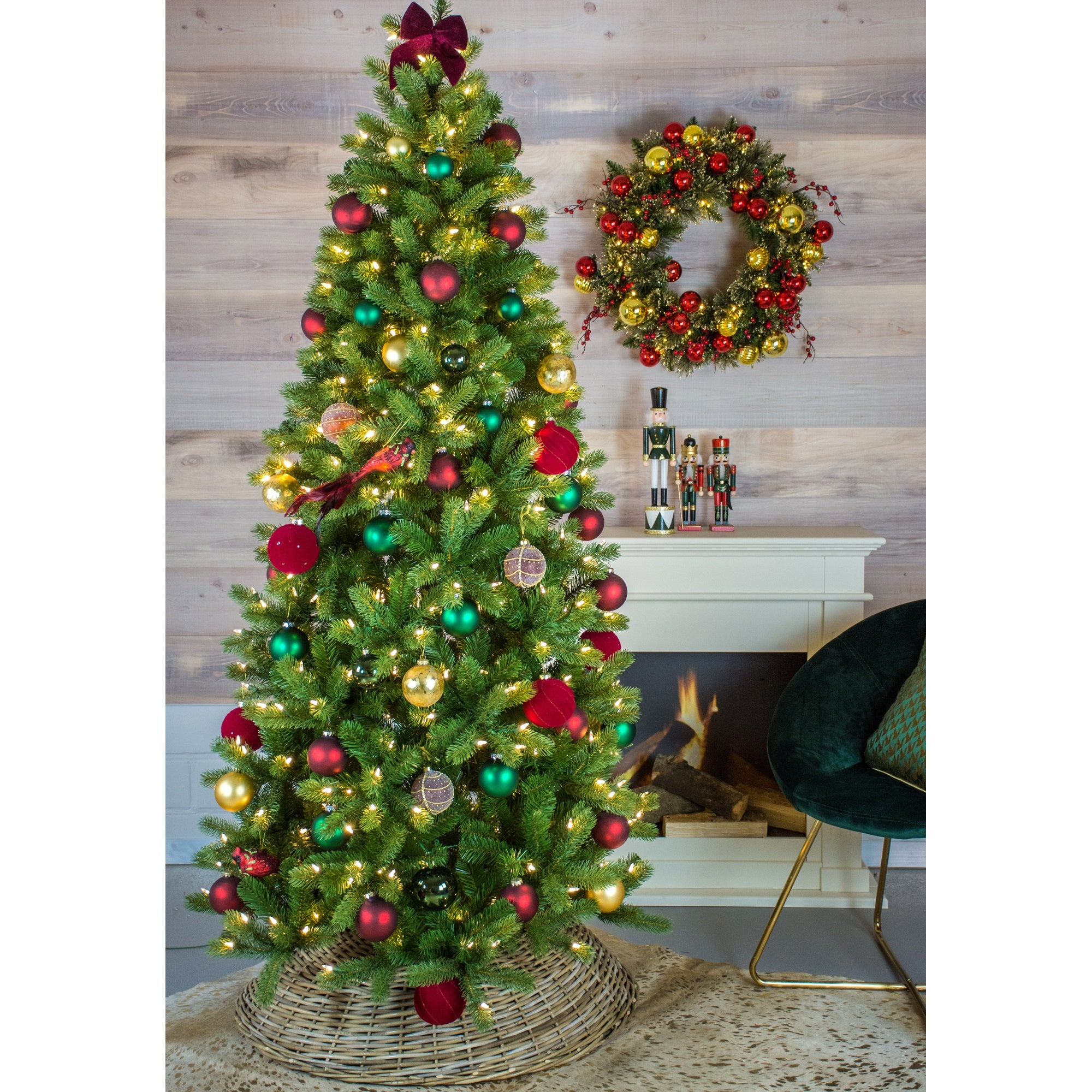 Brad artificial Glencoe Slim, verde, 243 cm - SIMONA'S CHRISTMAS