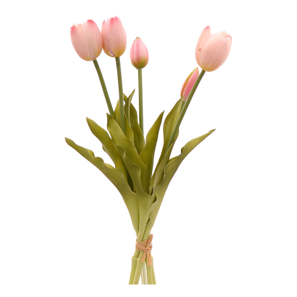 Buchet decorativ lalele, roz, 40 cm - SIMONA'S COLLECTION