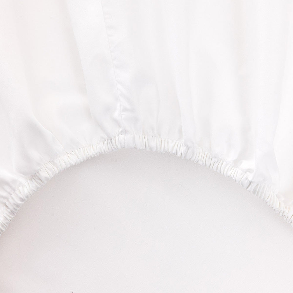 Lenjerie de pat 200x200, satin, 4 piese, Adagio Blanc - YVES DELORME