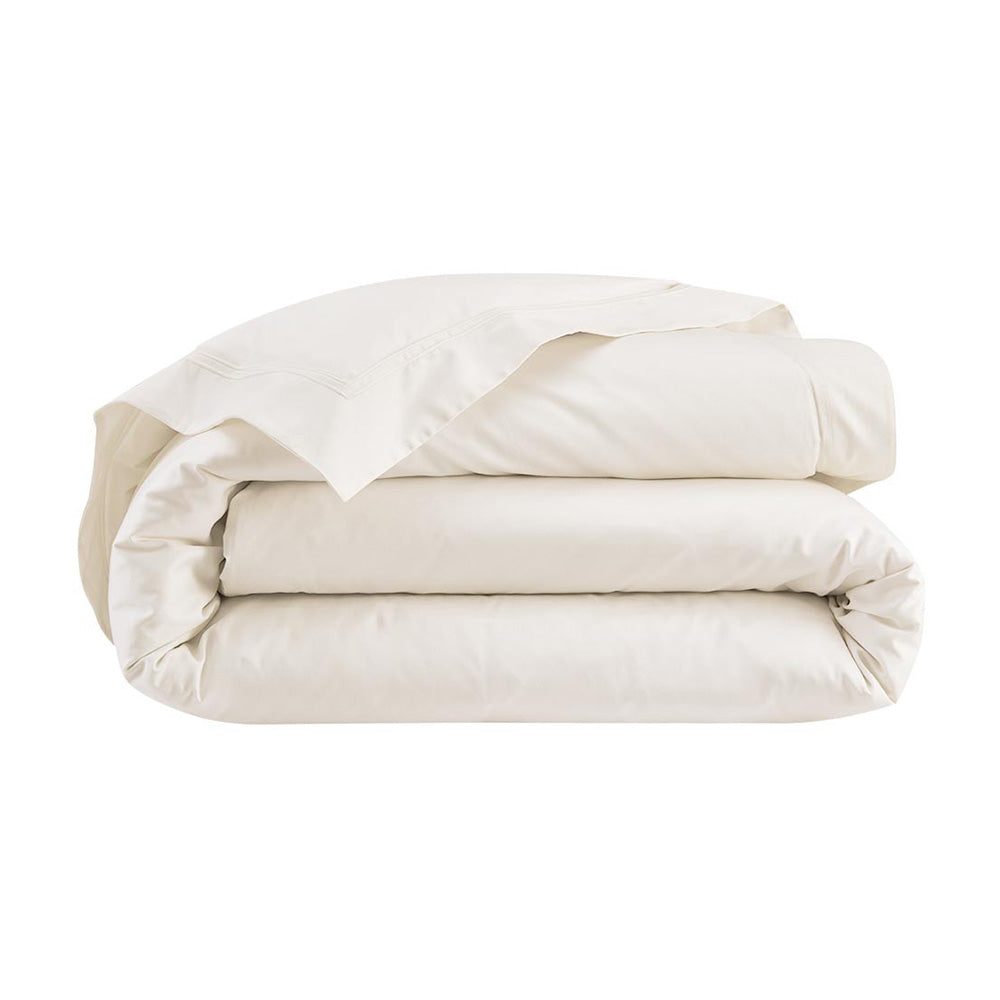 Lenjerie de pat 180x200 cm, satin, 4 piese, Triomphe Nacre - YVES DELORME