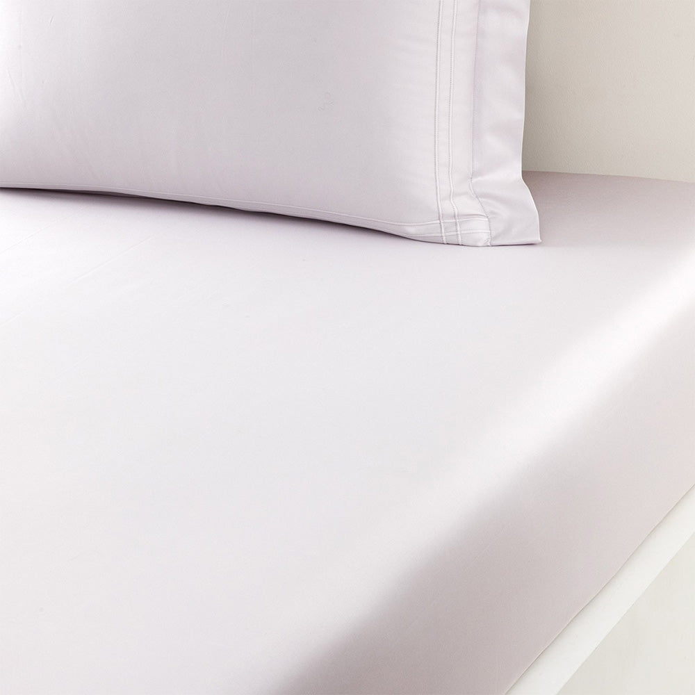 Lenjerie de pat 180x200 cm, satin, 4 piese, Haussmann Brume - YVES DELORME