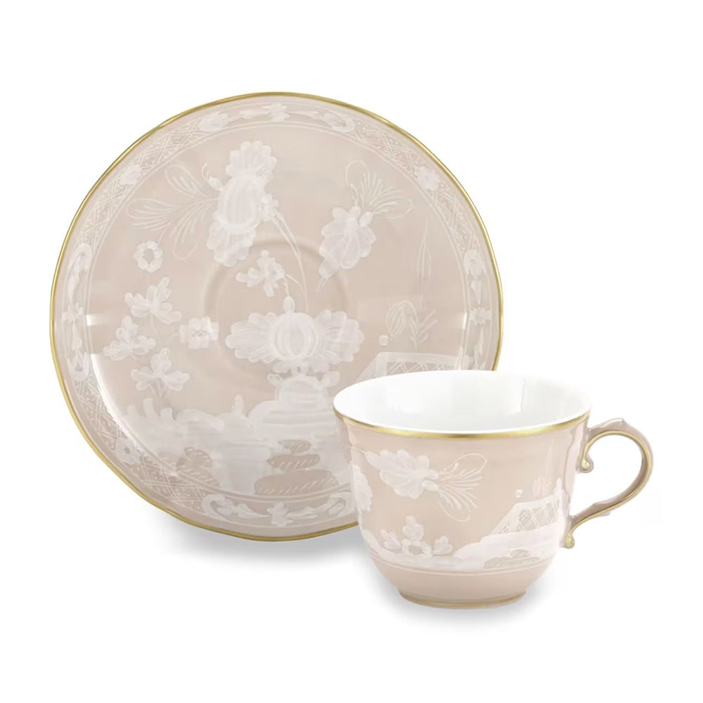 Ceasca pentru cafea si farfurie, 120 ml, Oriente Italiano Meringa - GINORI 1735