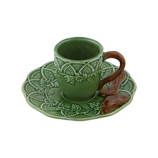 Ceasca pentru cafea si farfurie, 150 ml, Hare Bosque - BORDALLO PINHEIRO