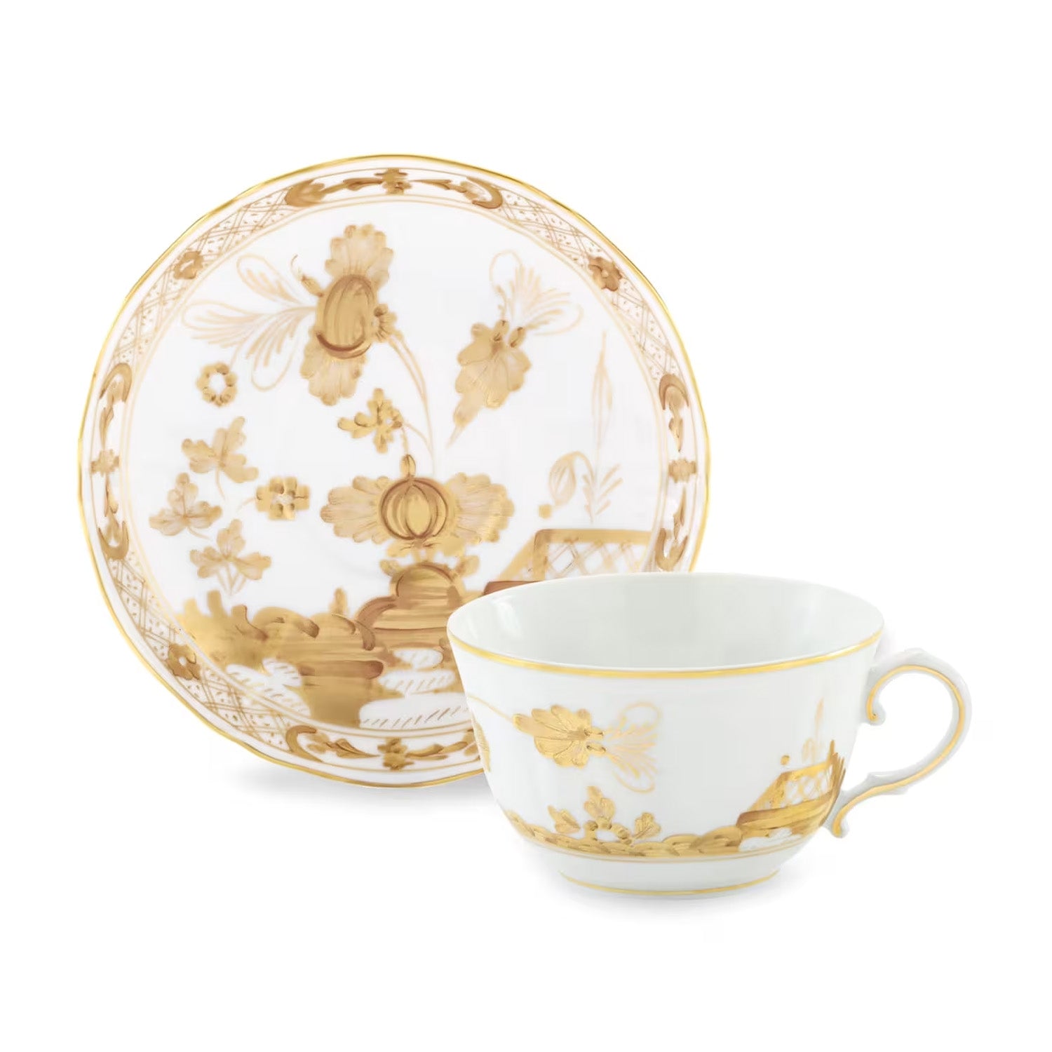Ceasca pentru ceai si farfurie, 220 ml, Oriente Italiano Aurum - GINORI 1735