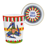 Ceasca pentru ceai si farfurie Trinacria, portelan, Dolce Vita - BACI MILANO