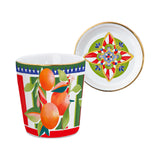 Ceasca pentru espresso si farfurie Oranges, portelan, Dolce Vita - BACI MILANO