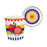 Ceasca pentru espresso si farfurie Pomegranate, portelan, Dolce Vita - BACI MILANO