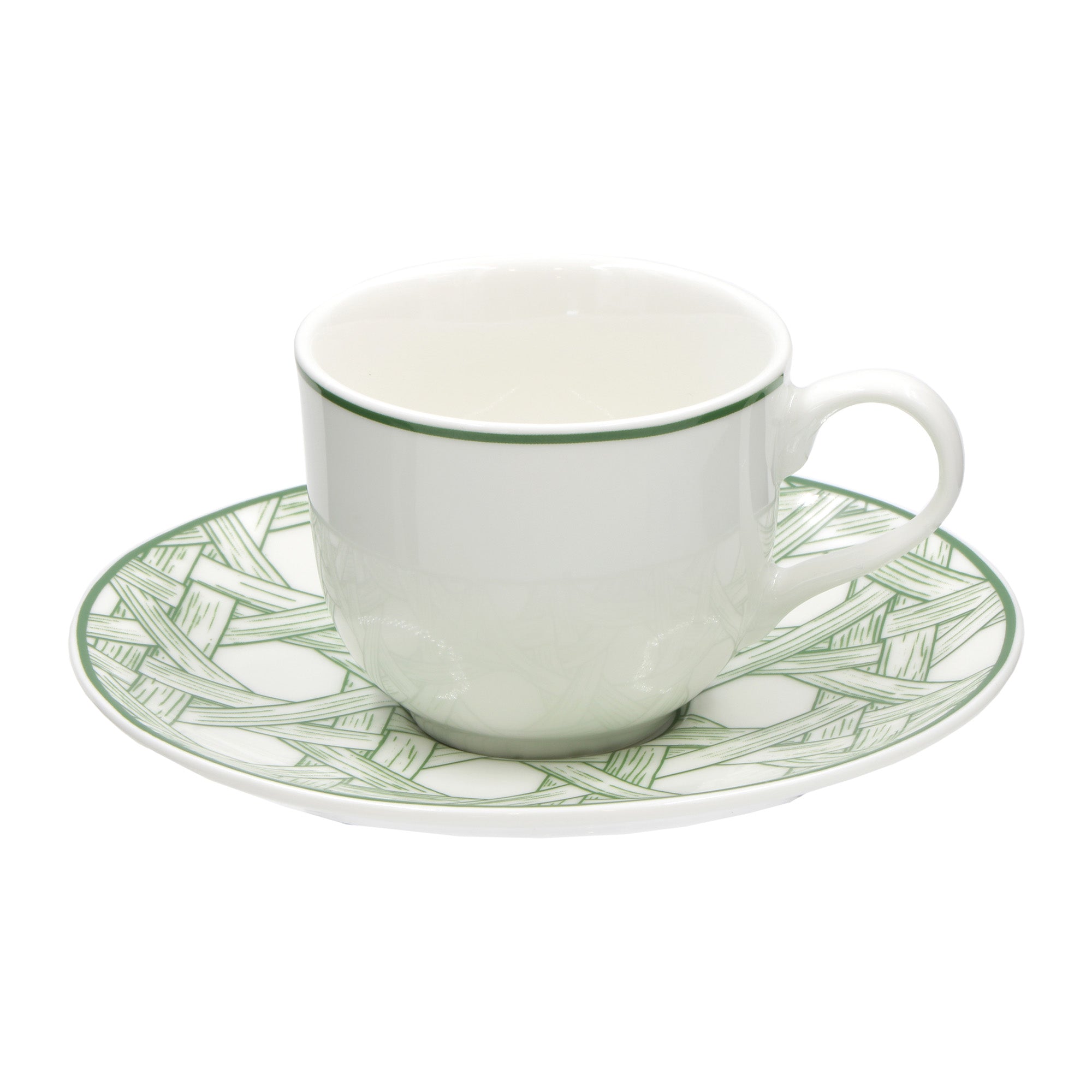 Set 2 cesti pentru cafea si farfurii, Intrigo - LA PORCELLANA BIANCA