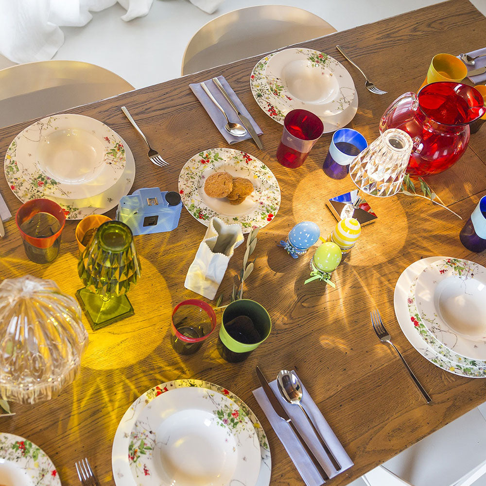 Set 2 cesti combi, 2 farfurioare si 2 farfurii desert, Brillance Fleurs Sauvages - ROSENTHAL