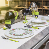 Set 2 cesti combi, 2 farfurioare si 2 farfurii desert, Brillance Fleurs Sauvages - ROSENTHAL