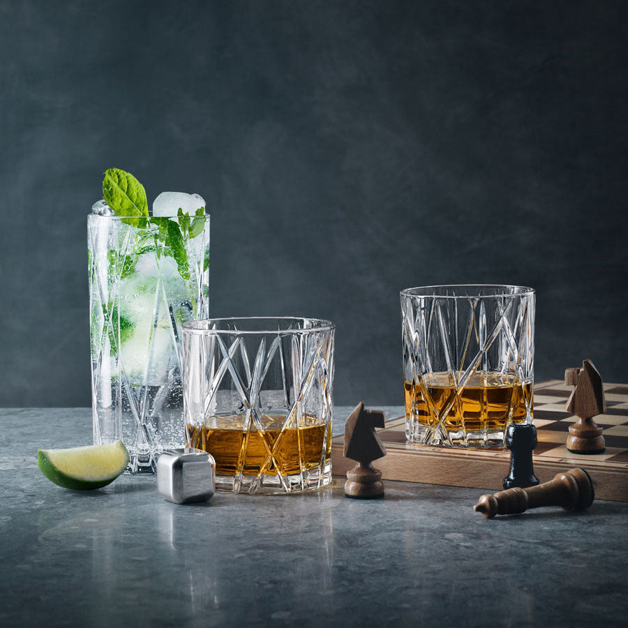 Set 4 pahare whisky, 340 ml, City DOF by Martti Rytkonen - ORREFORS