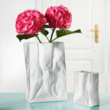 Vaza alba din portelan, 14 cm, Bag Vase White-mat - ROSENTHAL