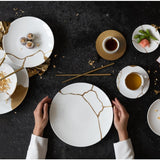 Set 6 cesti pentru espresso si farfurii, Kintsugi by Sarkis - BERNARDAUD