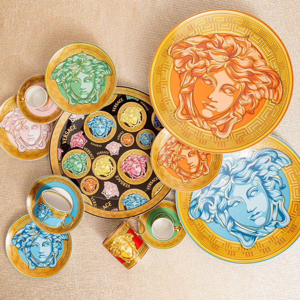 Farfurie bread and butter, Medusa Amplified Blue Coin - VERSACE