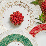 Platou rotund pentru desert, 32 cm, Noel Rouge - BERNARDAUD