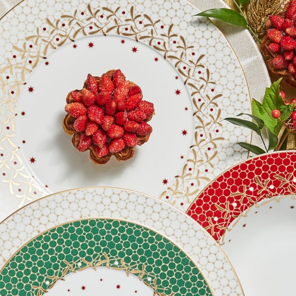 Farfurie pentru supa, 22 cm, Noel Rouge - BERNARDAUD