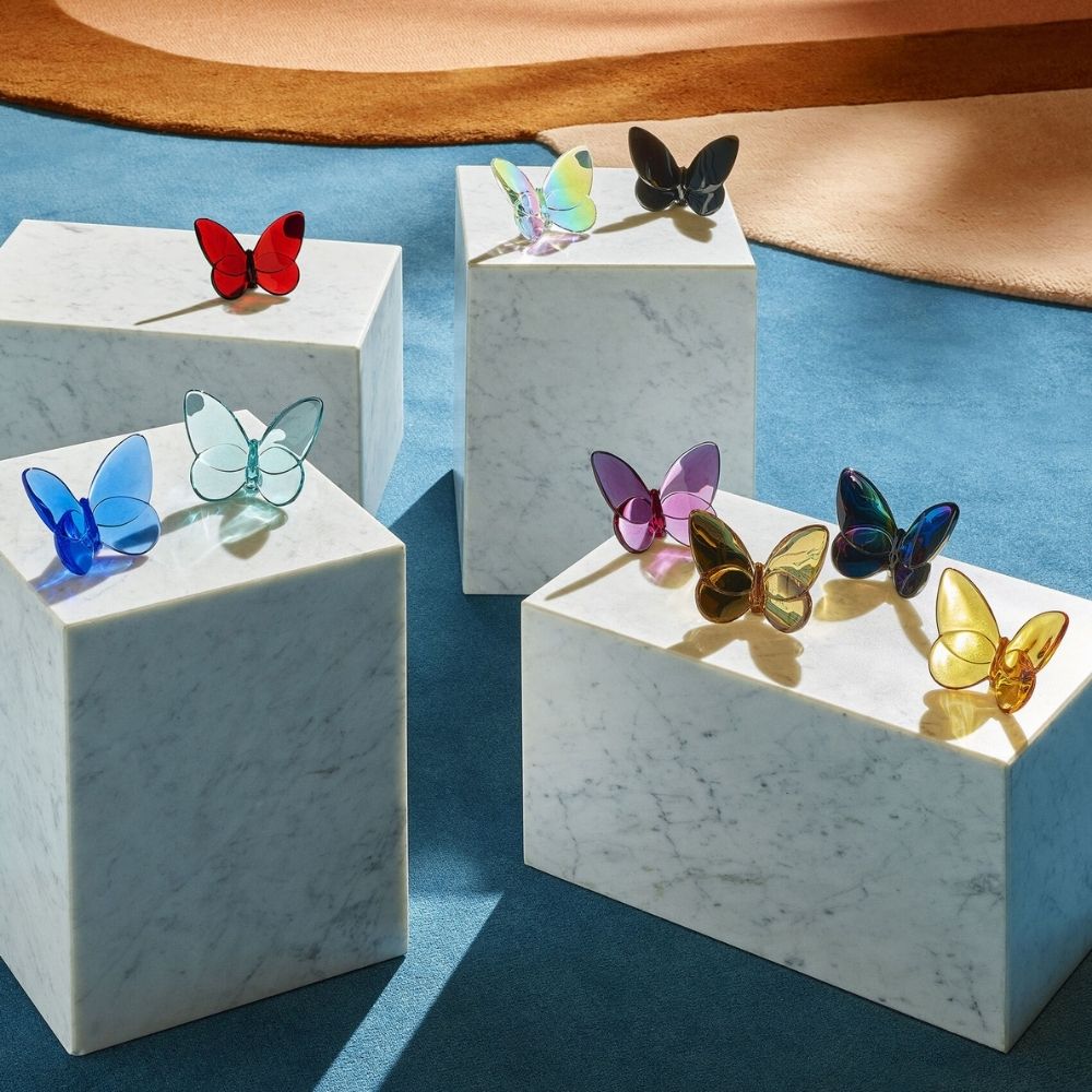 Sculptura din cristal, peony, Papillon Lucky Butterfly - BACCARAT