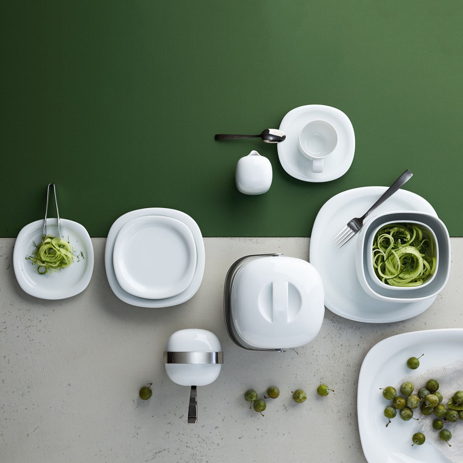 Set 6 cesti si farfurii pentru espresso, Suomi White - ROSENTHAL