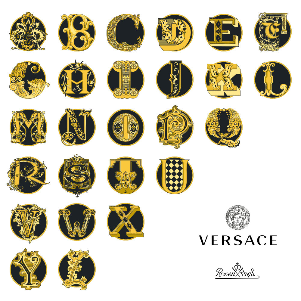 Farfurie de prezentare, Virtus Alphabet V - VERSACE