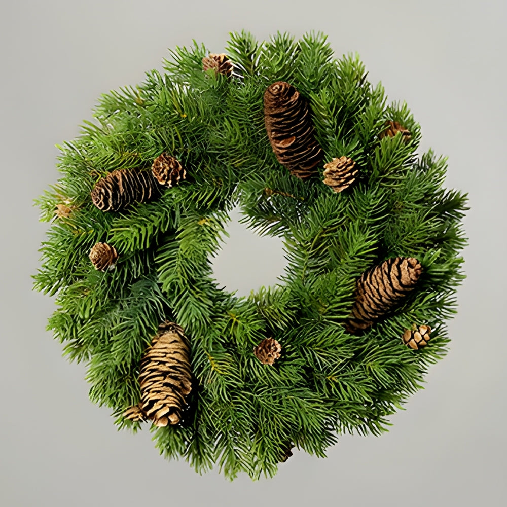 Coronita brad cu conuri, verde, 33 cm - SIMONA'S CHRISTMAS