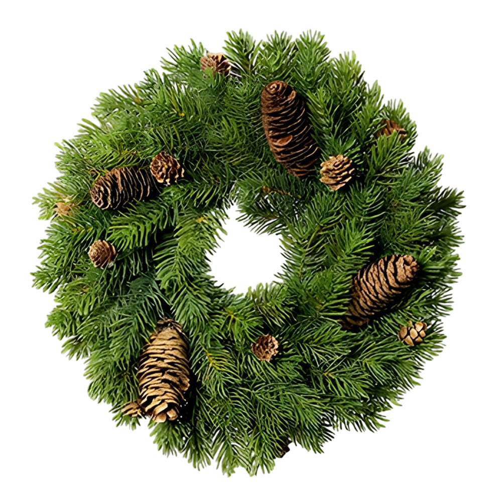 Coronita brad cu conuri, verde, 33 cm - SIMONA'S CHRISTMAS