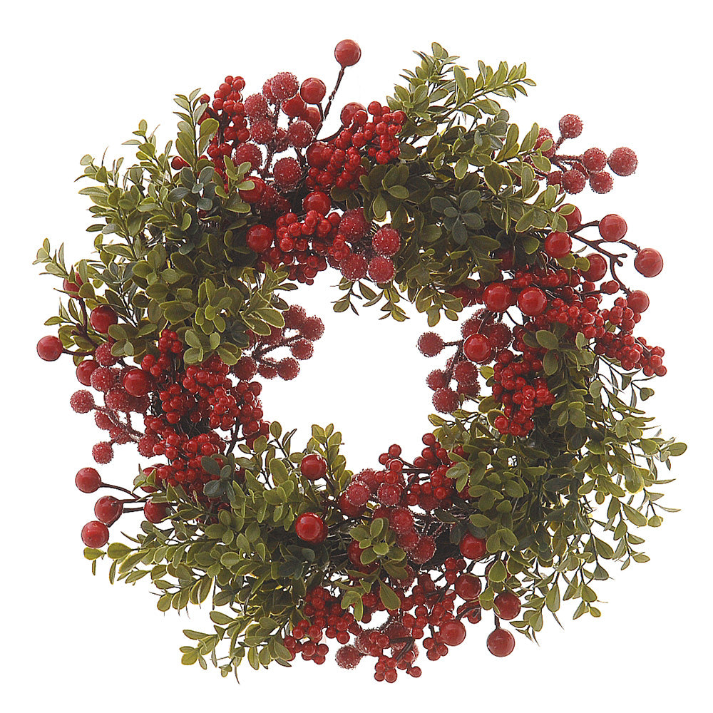 Coronita decorativa Beathag, verde/rosu, 45 cm - SIMONA'S CHRISTMAS