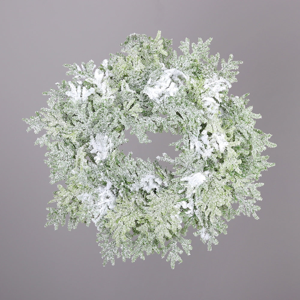 Coronita decorativa Cypress inghetat, verde, 30 cm - SIMONA'S CHRISTMAS