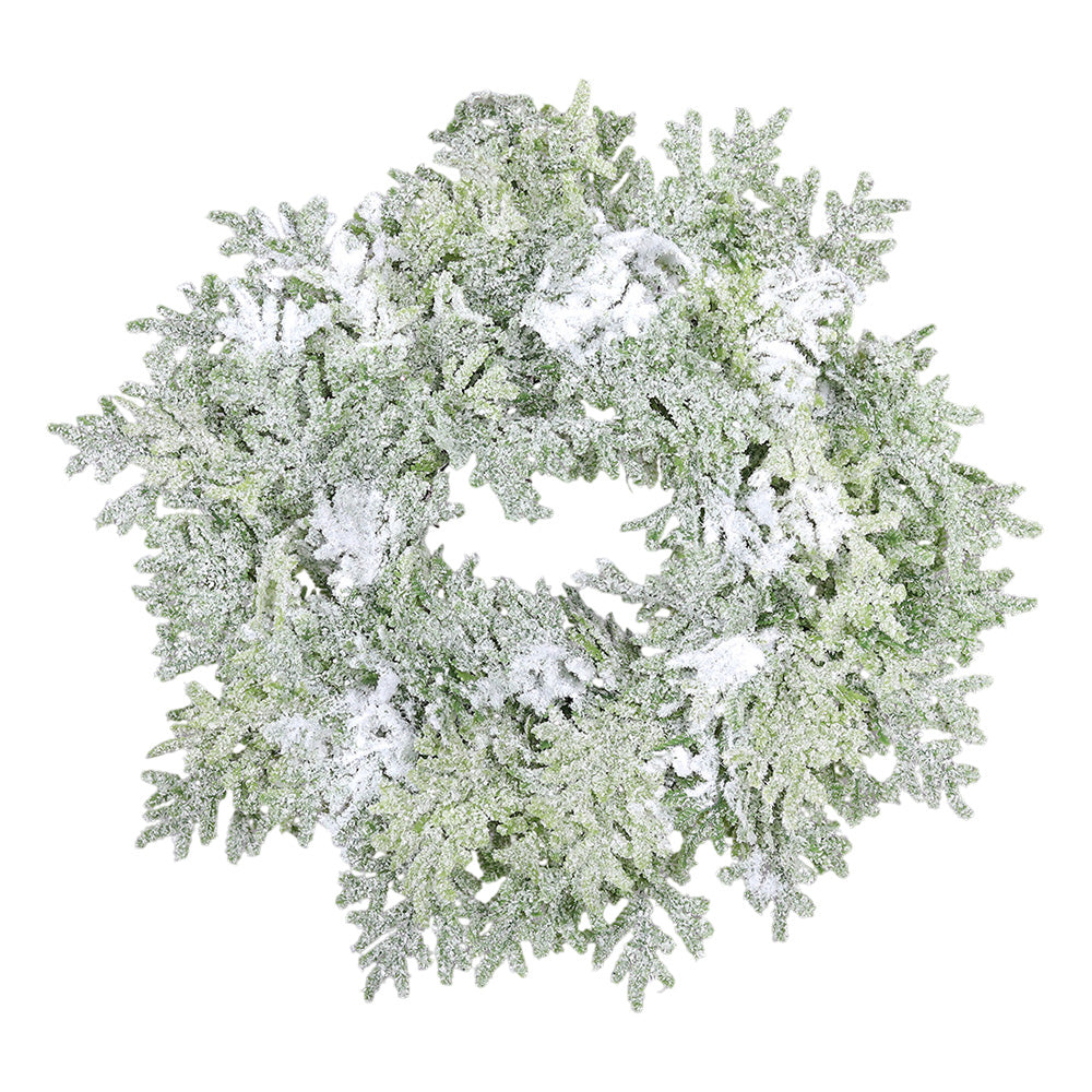 Coronita decorativa Cypress inghetat, verde, 30 cm - SIMONA'S CHRISTMAS