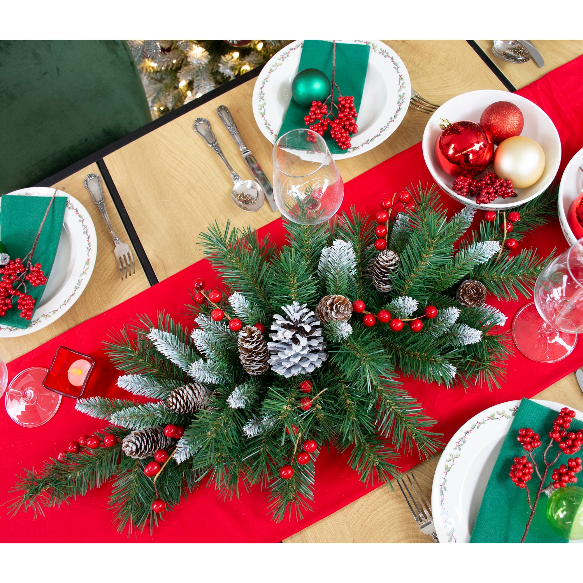 Coronita decorativa Helmsdale, verde, 76 cm - SIMONA'S CHRISTMAS