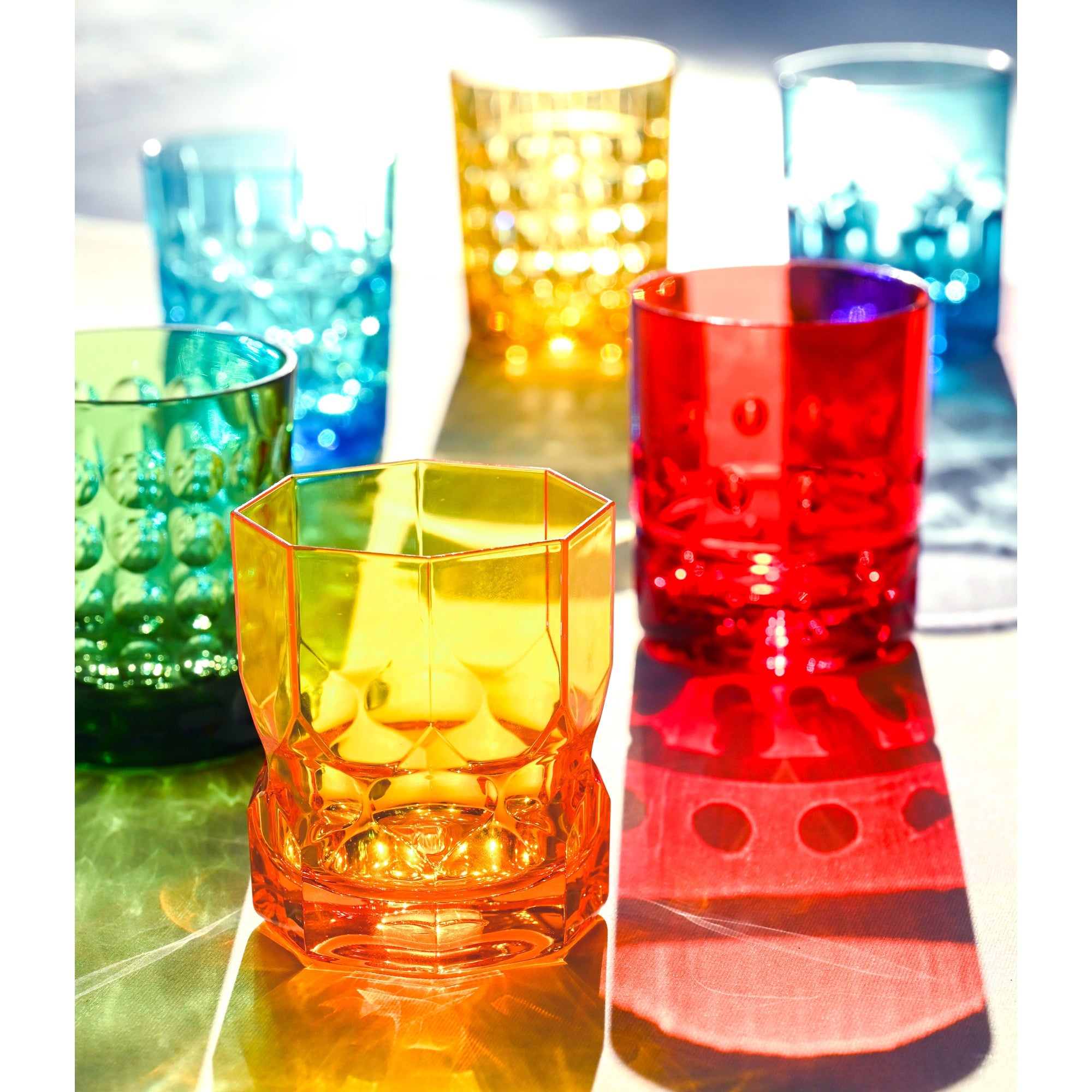 Set 6 pahare Tumbler, acril verde, Crystal Touch - BACI MILANO