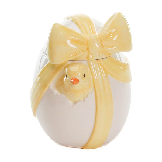 Cutie decorativa pui in ou, galben, 15 cm - SIMONA'S COLLECTION