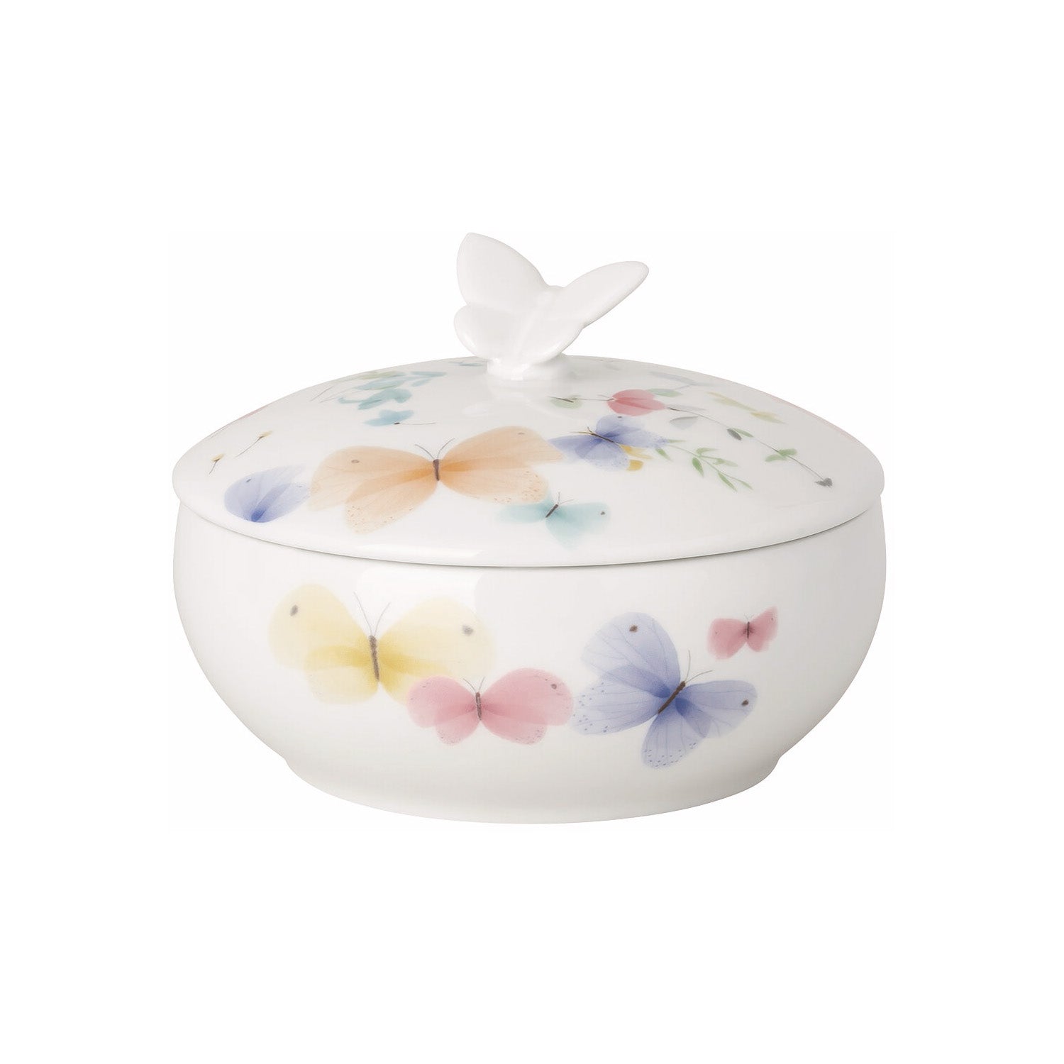 Cutie din portelan cu capac, 12.5 cm, Fluturi - HUTSCHENREUTHER