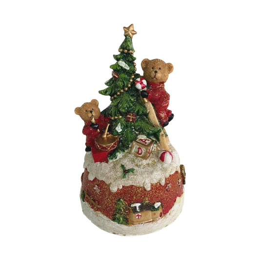 Cutie muzicala Bears decorating Christmas tree, 16 cm - SIMONA'S CHRISTMAS