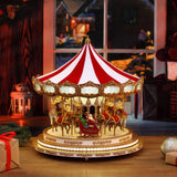 Cutie muzicala Carousel, alb, 43 cm, SIMONA'S CHRISTMAS