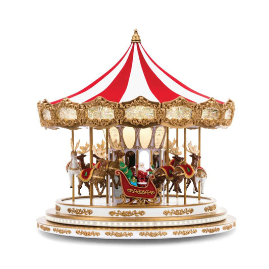 Cutie muzicala Carousel, alb, 43 cm, SIMONA'S CHRISTMAS