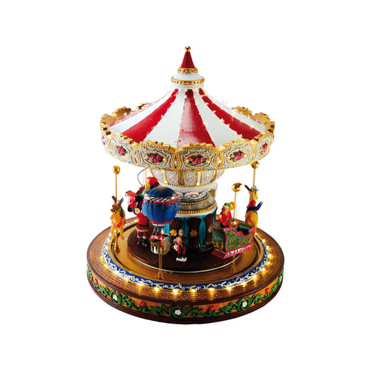 Cutie muzicala Carousel, rosu, 33 cm, SIMONA'S CHRISTMAS